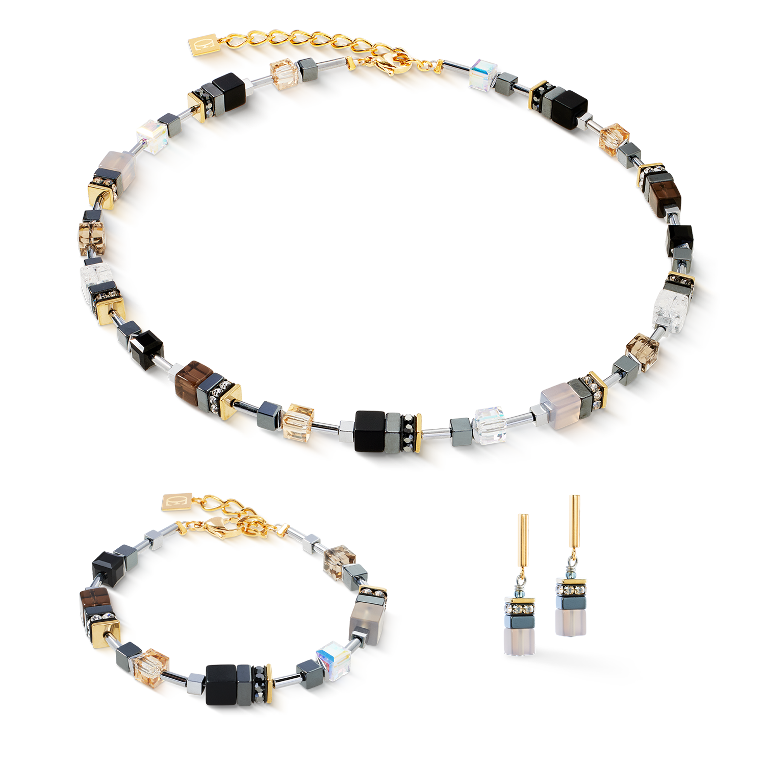 Collier GeoCUBE® Precious Motion Stone Whisper or