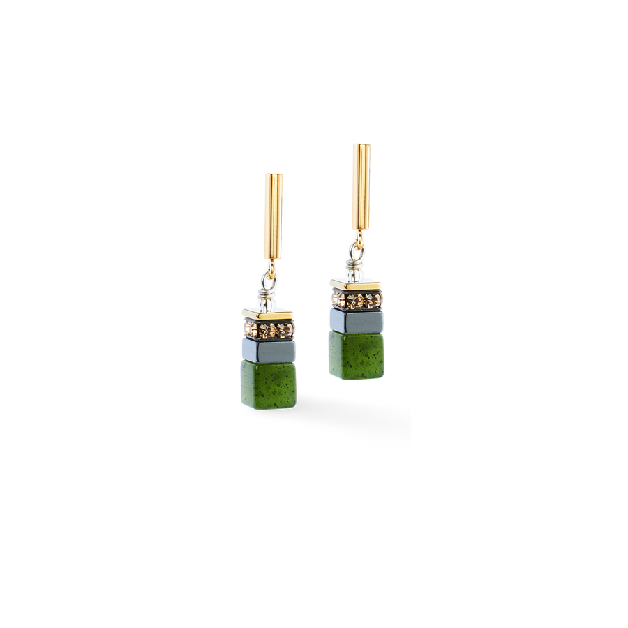 Boucles d'oreilles GeoCUBE® Precious Motion Forest Light or