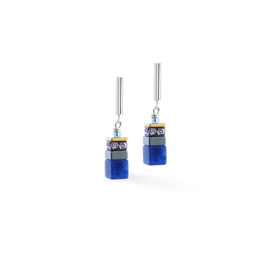 Boucles d'oreilles GeoCUBE® Precious Motion Blue Moon Bicolor