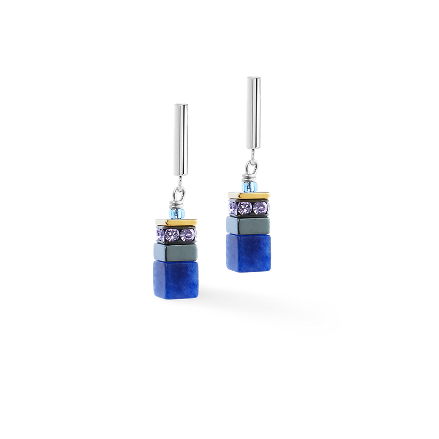 Boucles d'oreilles GeoCUBE® Precious Motion Blue Moon Bicolor