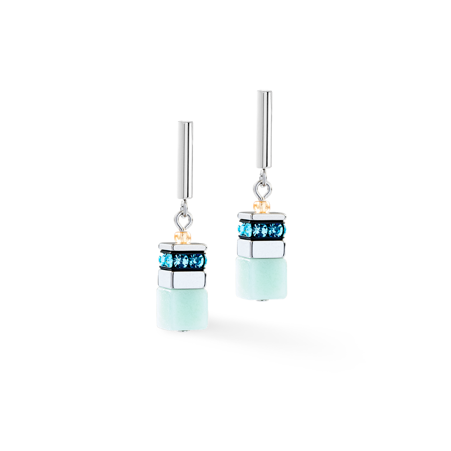 Boucles d'oreilles GeoCUBE® Precious Motion Sorbet argent