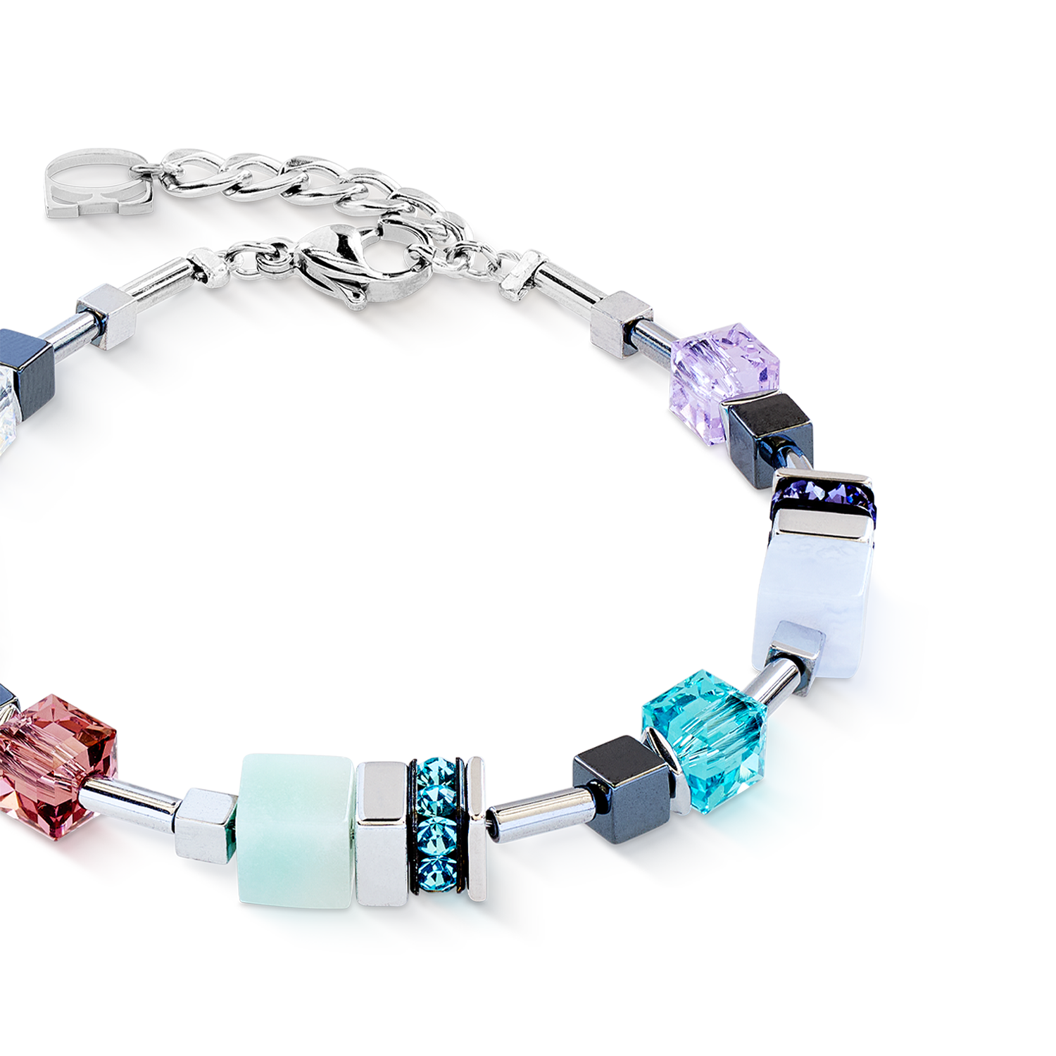 Bracelet GeoCUBE® Precious Motion Sorbet argent