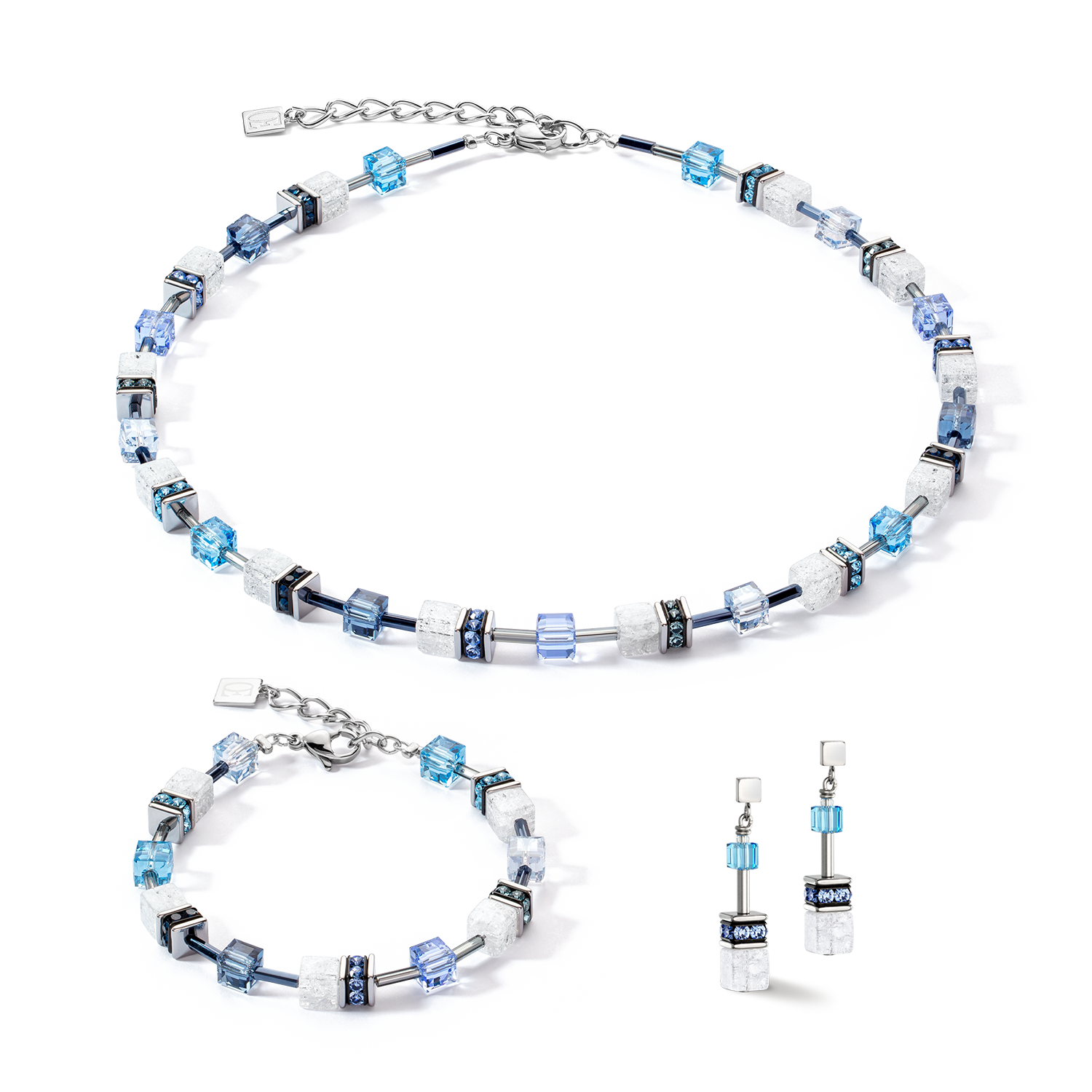 Collier GeoCUBE® Iconic Nature bleu blanc