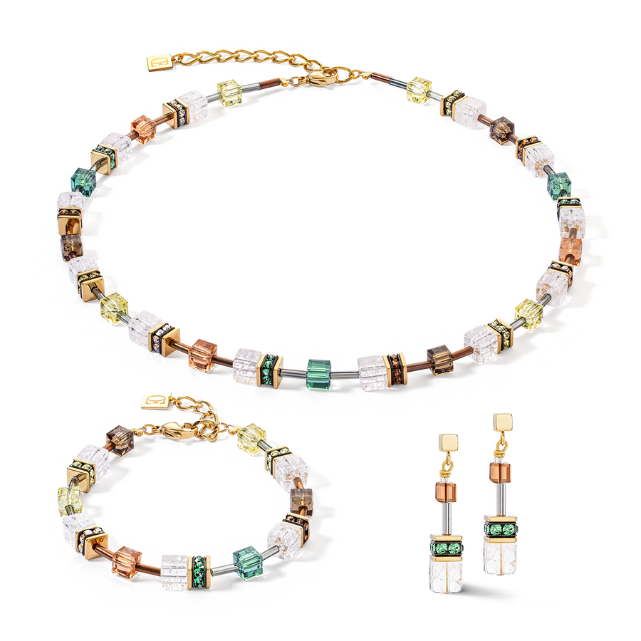 Collier GeoCUBE® Iconic Nature brun-blanc