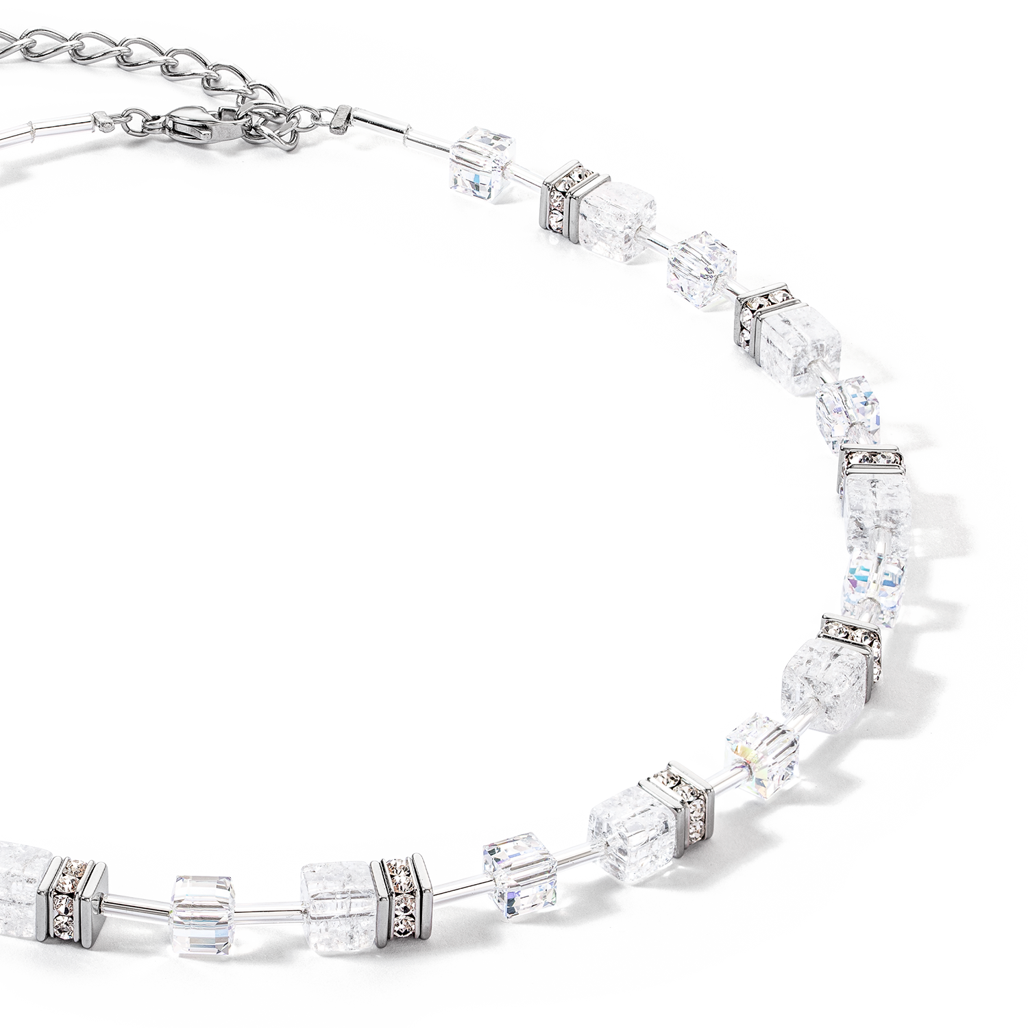 Collier GeoCUBE® Iconic Nature blanc argent