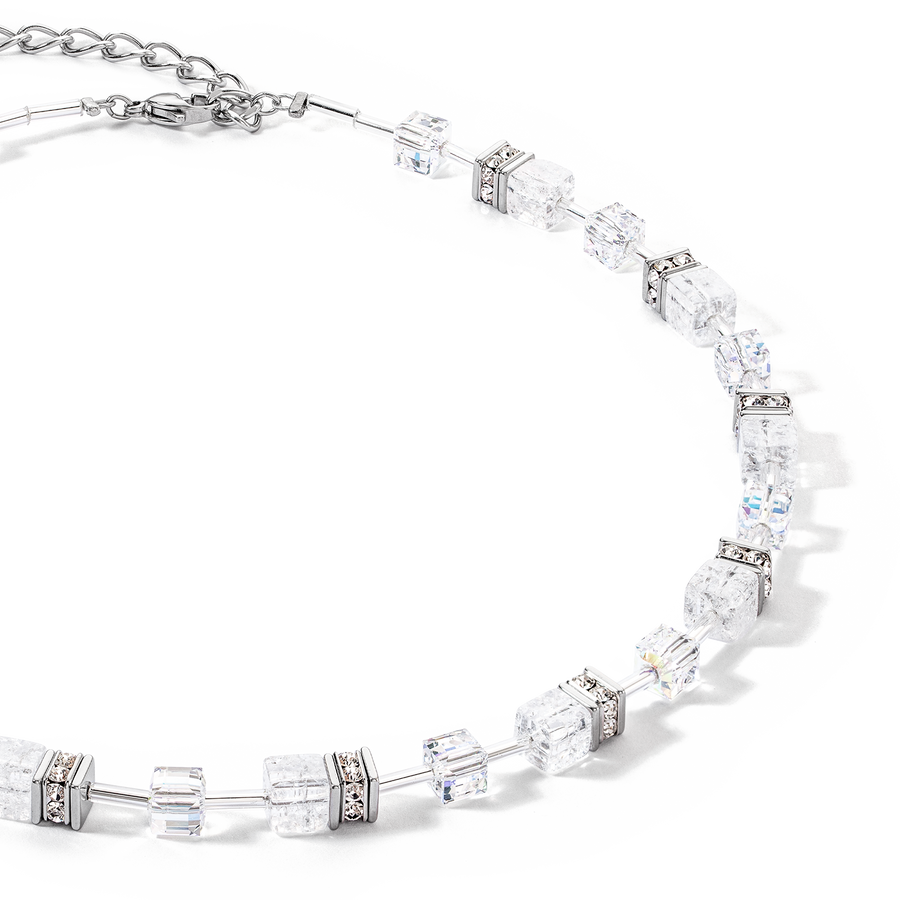 Collier GeoCUBE® Iconic Nature blanc argent