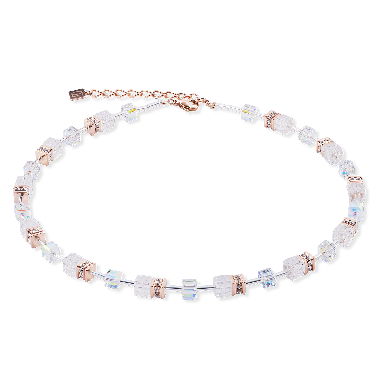 Collier GeoCUBE® Iconic Nature or-rose blanc