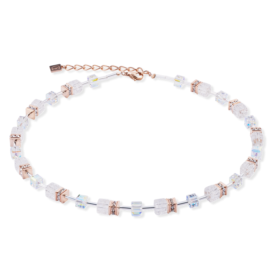 Collier GeoCUBE® Iconic Nature or-rose blanc