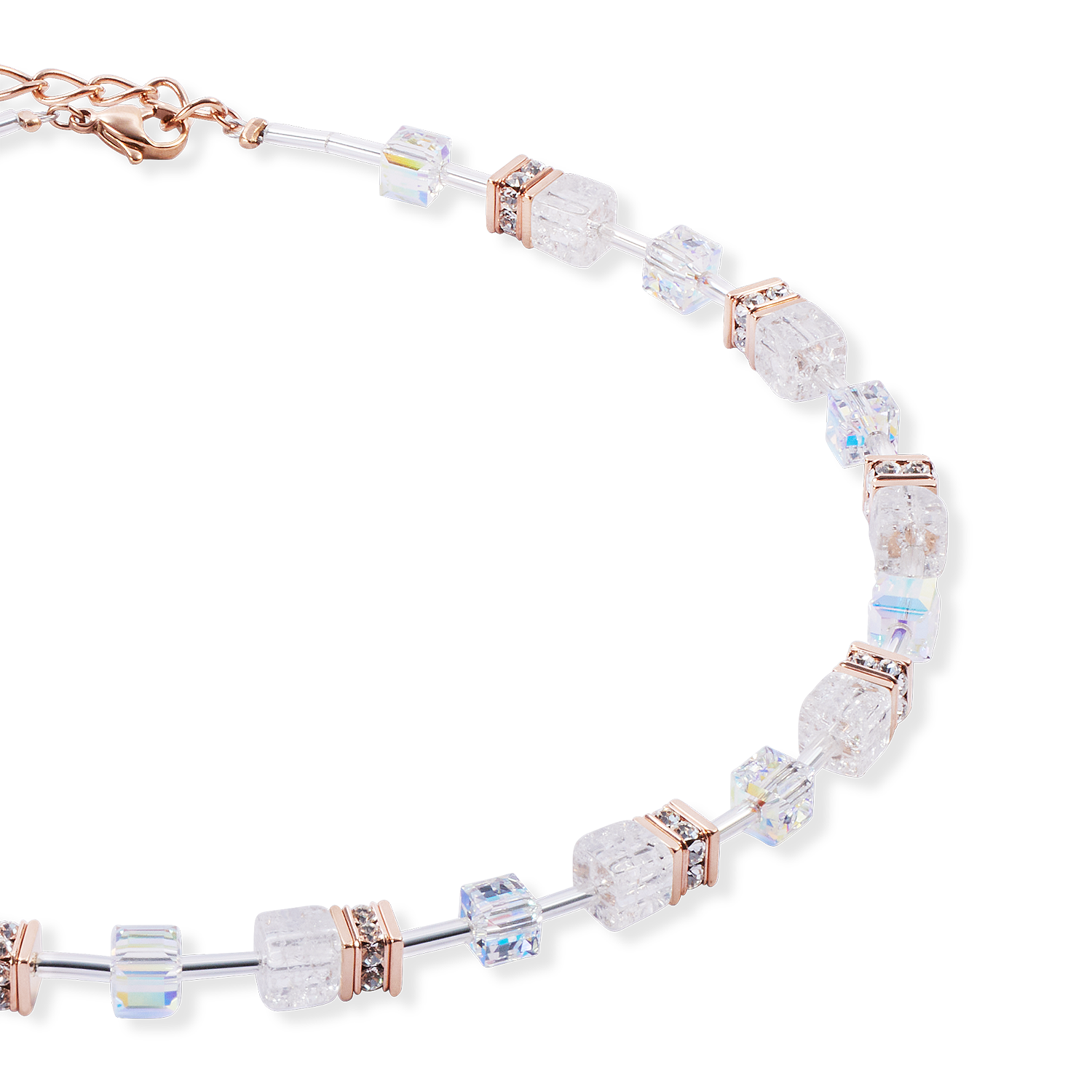 Collier GeoCUBE® Iconic Nature or-rose blanc