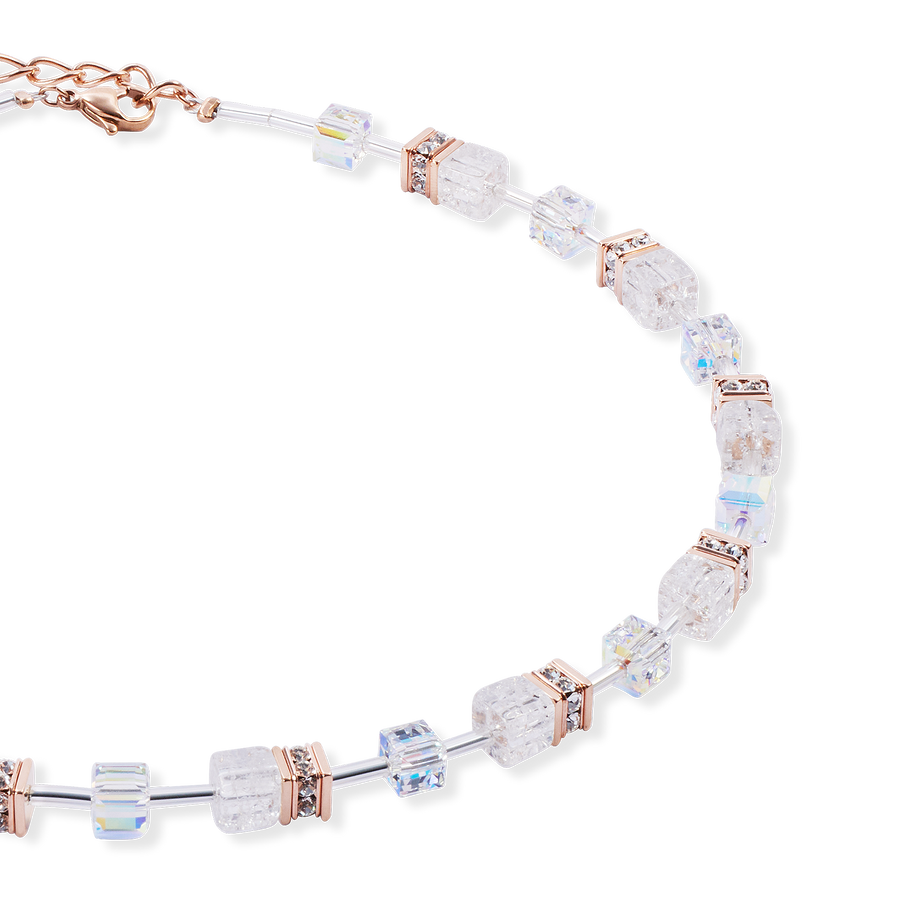 Collier GeoCUBE® Iconic Nature or-rose blanc