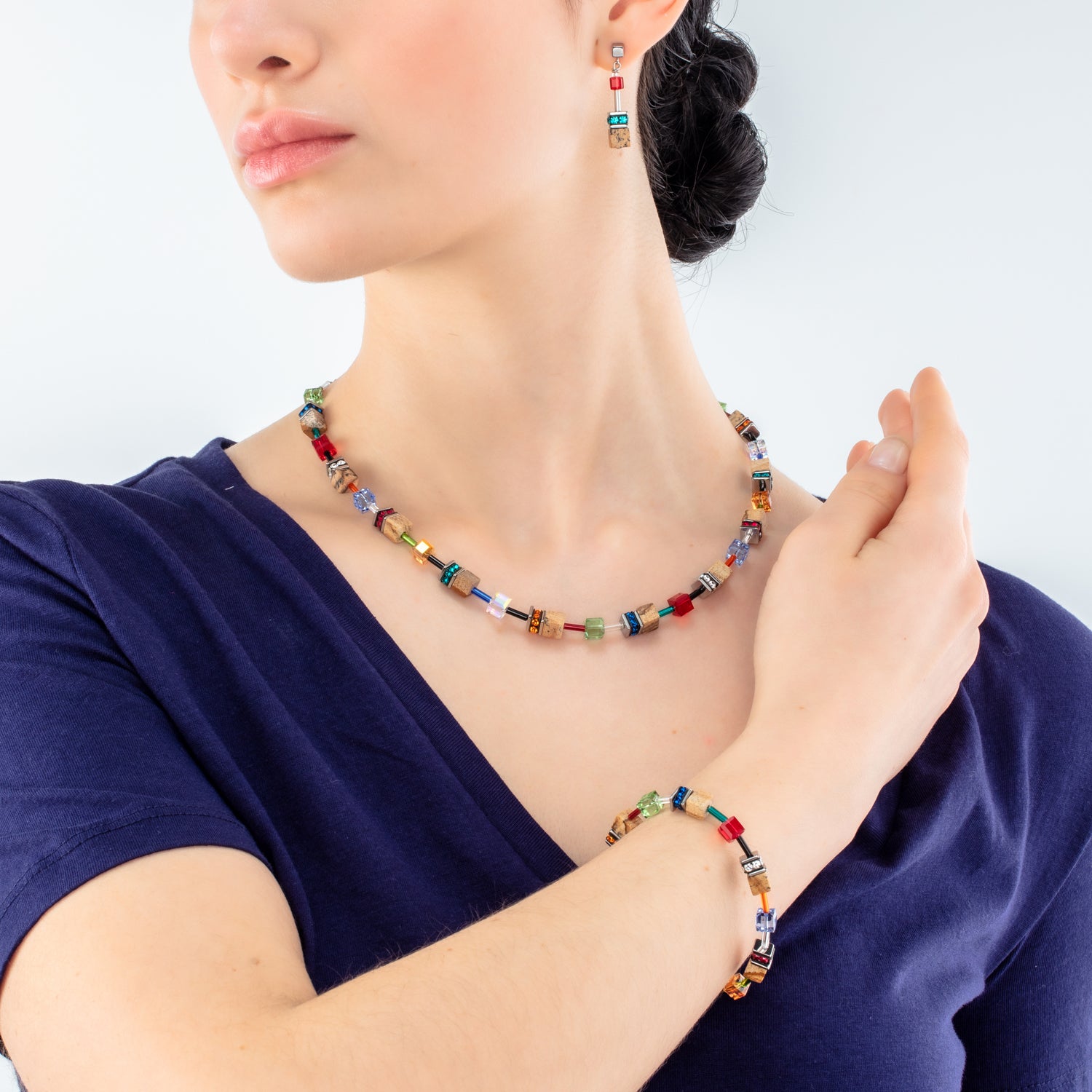 Collier GeoCUBE® Iconic Nature multicolore marron