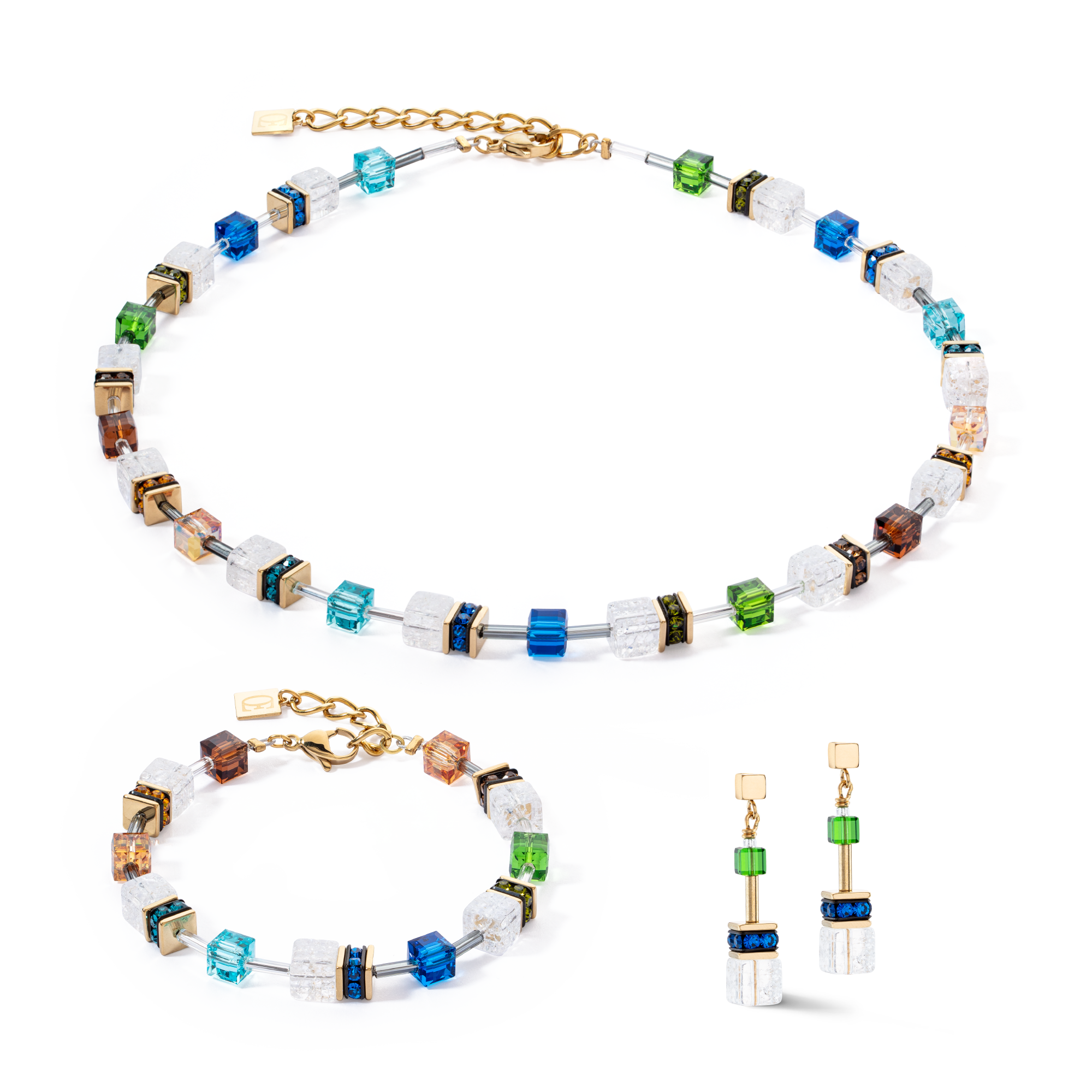 Collier GeoCUBE® Iconic Nature multicolore or