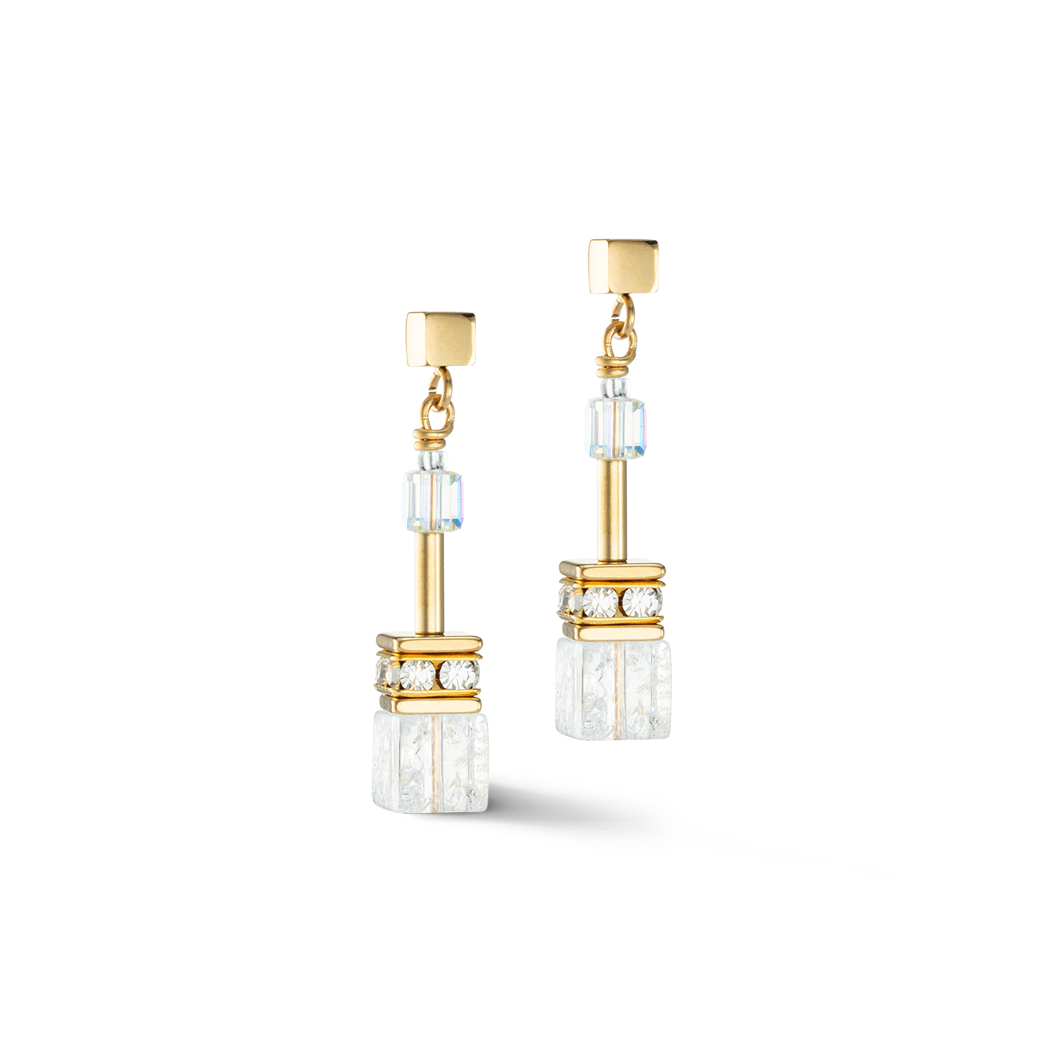 Boucles d’oreilles GeoCUBE® Iconic Nature or blanc