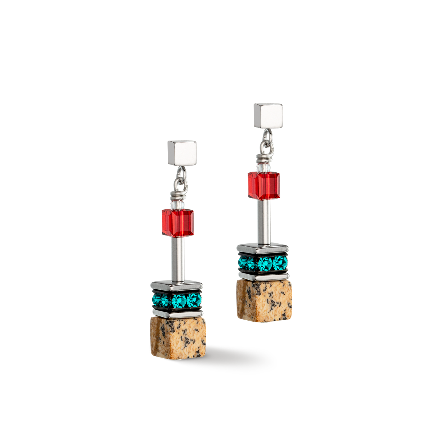Boucles d'oreilles GeoCUBE® Iconic Nature multicolore marron