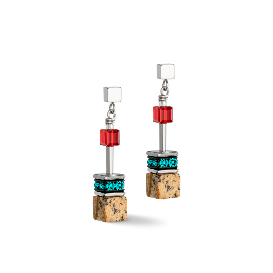 Boucles d'oreilles GeoCUBE® Iconic Nature multicolore marron