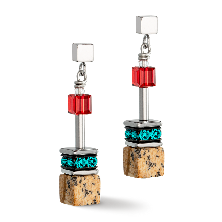 Boucles d'oreilles GeoCUBE® Iconic Nature multicolore marron