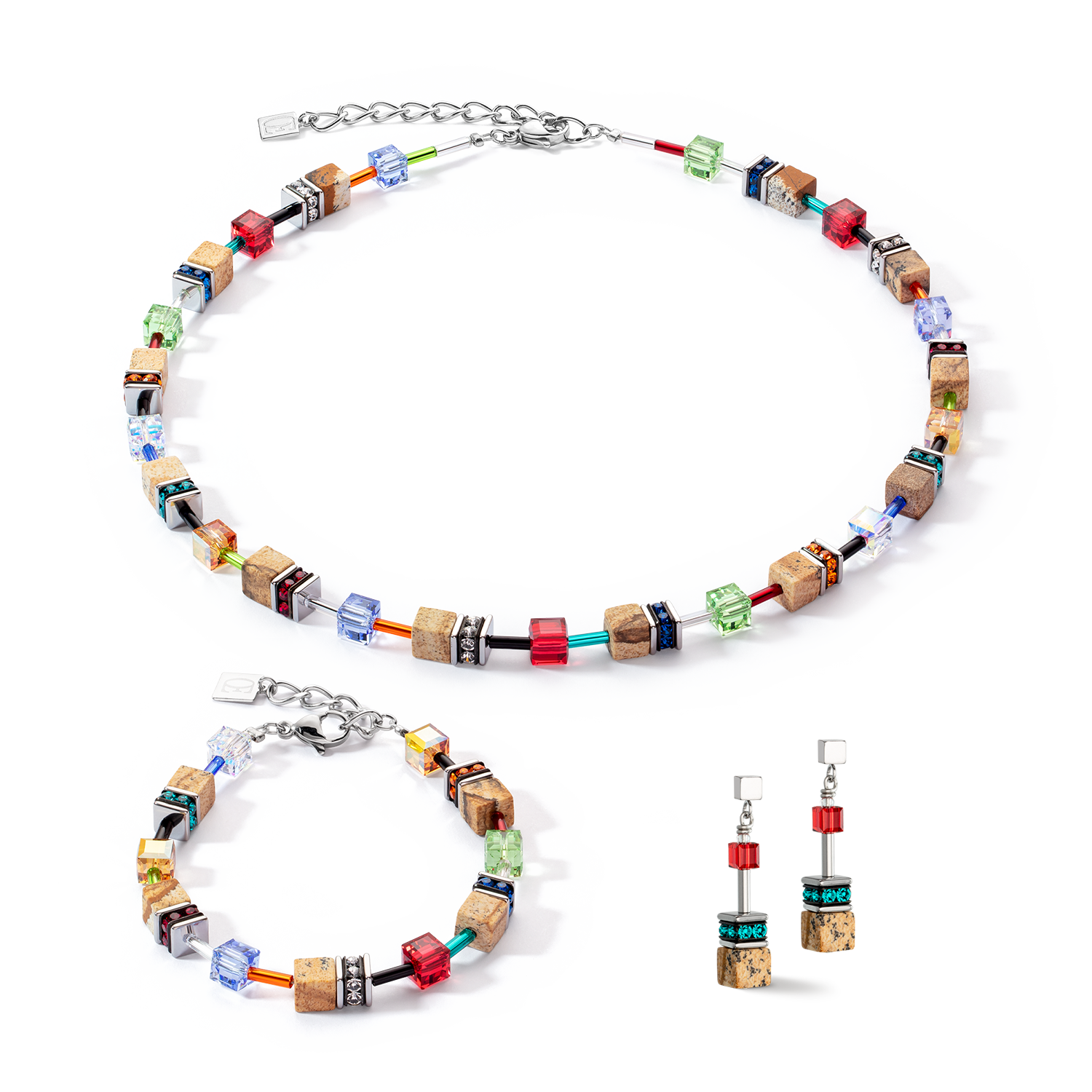 Boucles d'oreilles GeoCUBE® Iconic Nature multicolore marron
