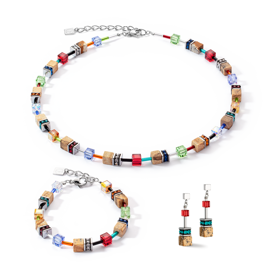 Boucles d'oreilles GeoCUBE® Iconic Nature multicolore marron