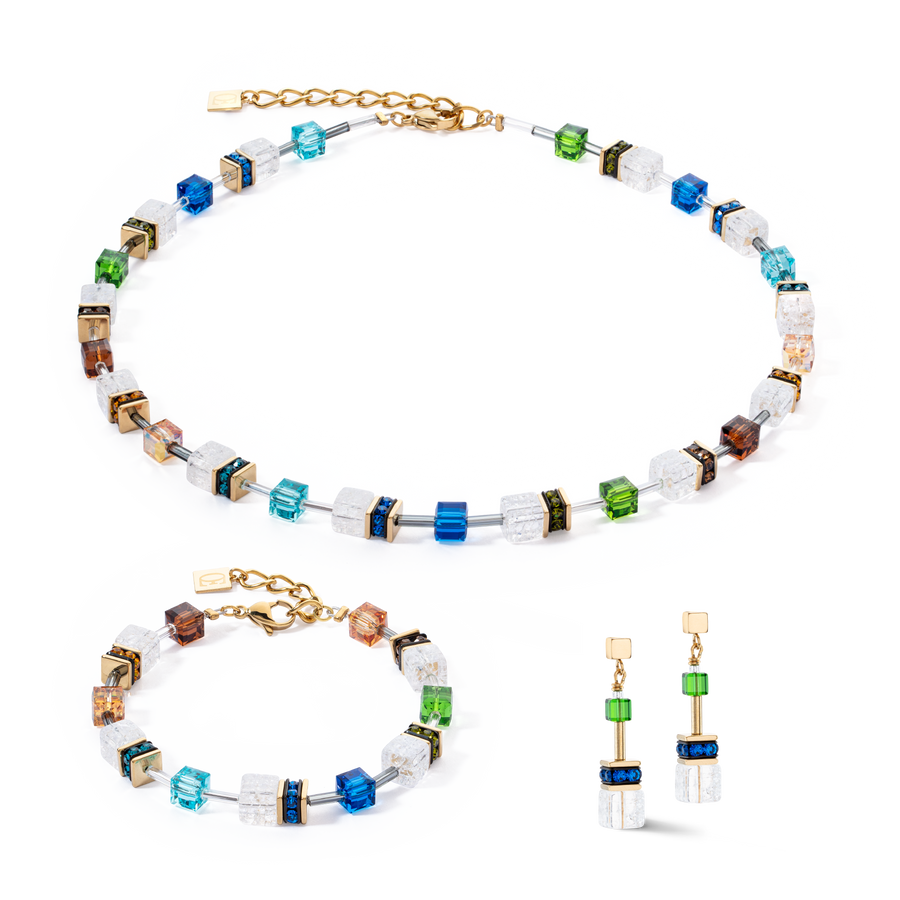 Boucles d’oreilles GeoCUBE® Iconic Nature multicolore or