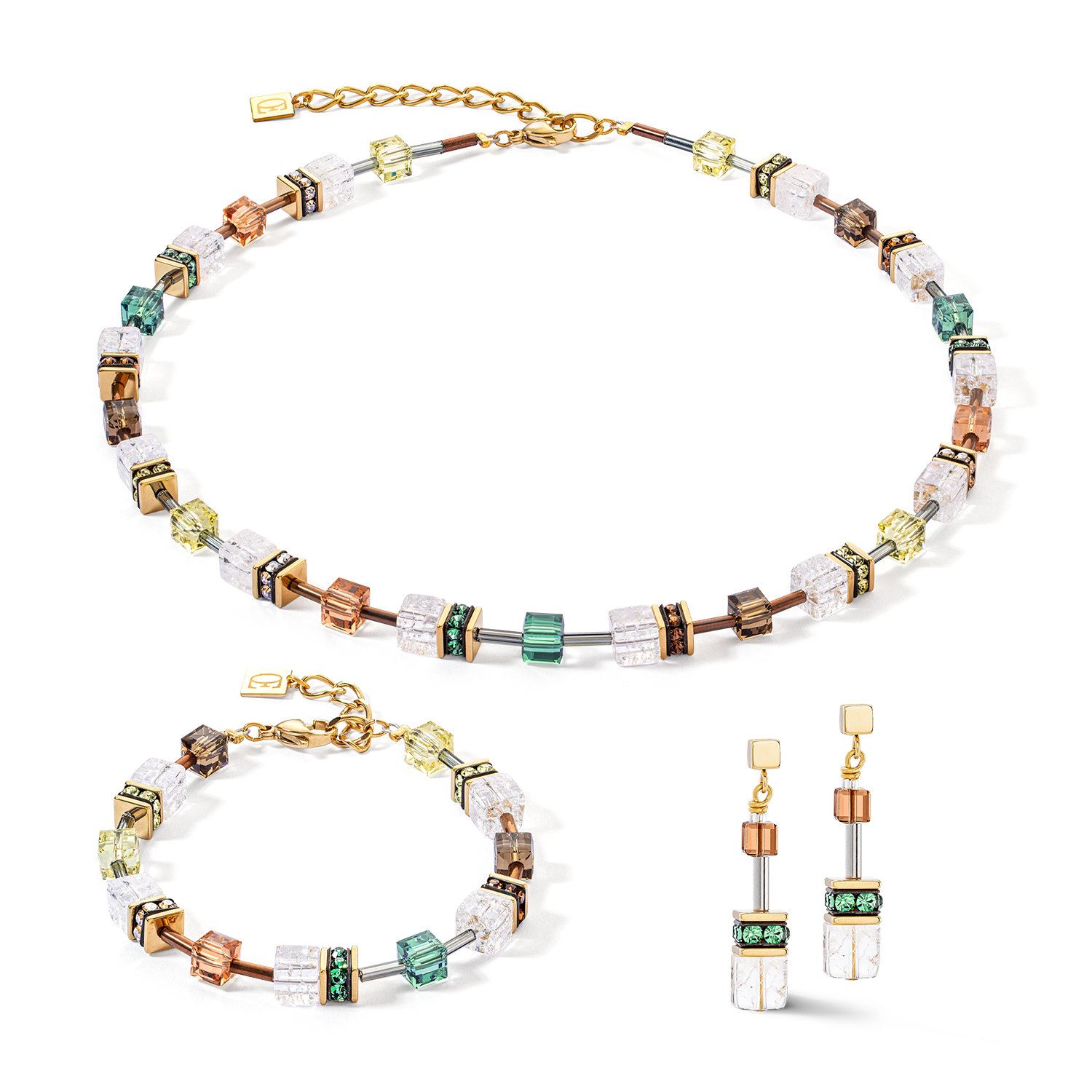 Bracelet GeoCUBE® Iconic Nature brun-blanc