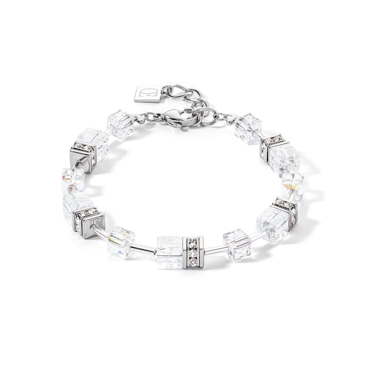 Bracelet GeoCUBE® Iconic Nature blanc argent