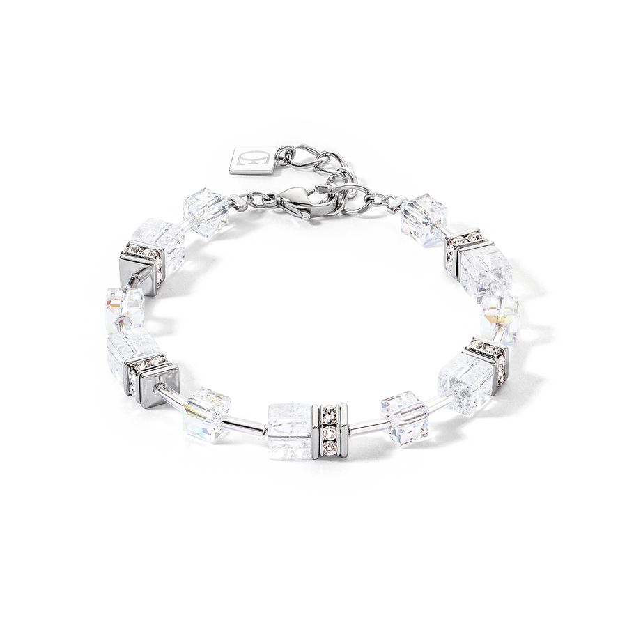 Bracelet GeoCUBE® Iconic Nature blanc argent