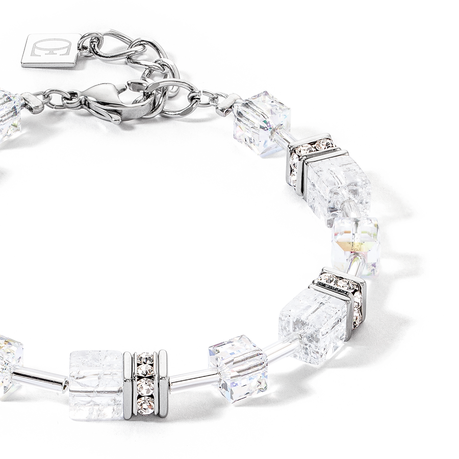 Bracelet GeoCUBE® Iconic Nature blanc argent