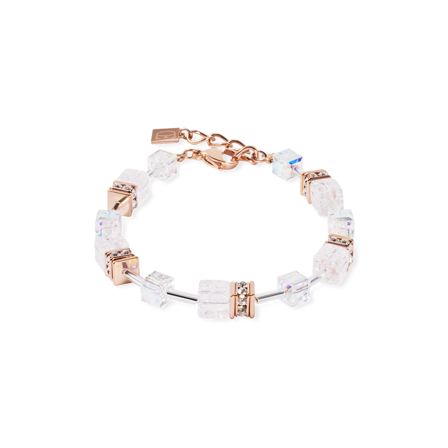 Bracelet GeoCUBE® Iconic Nature or-rose blanc