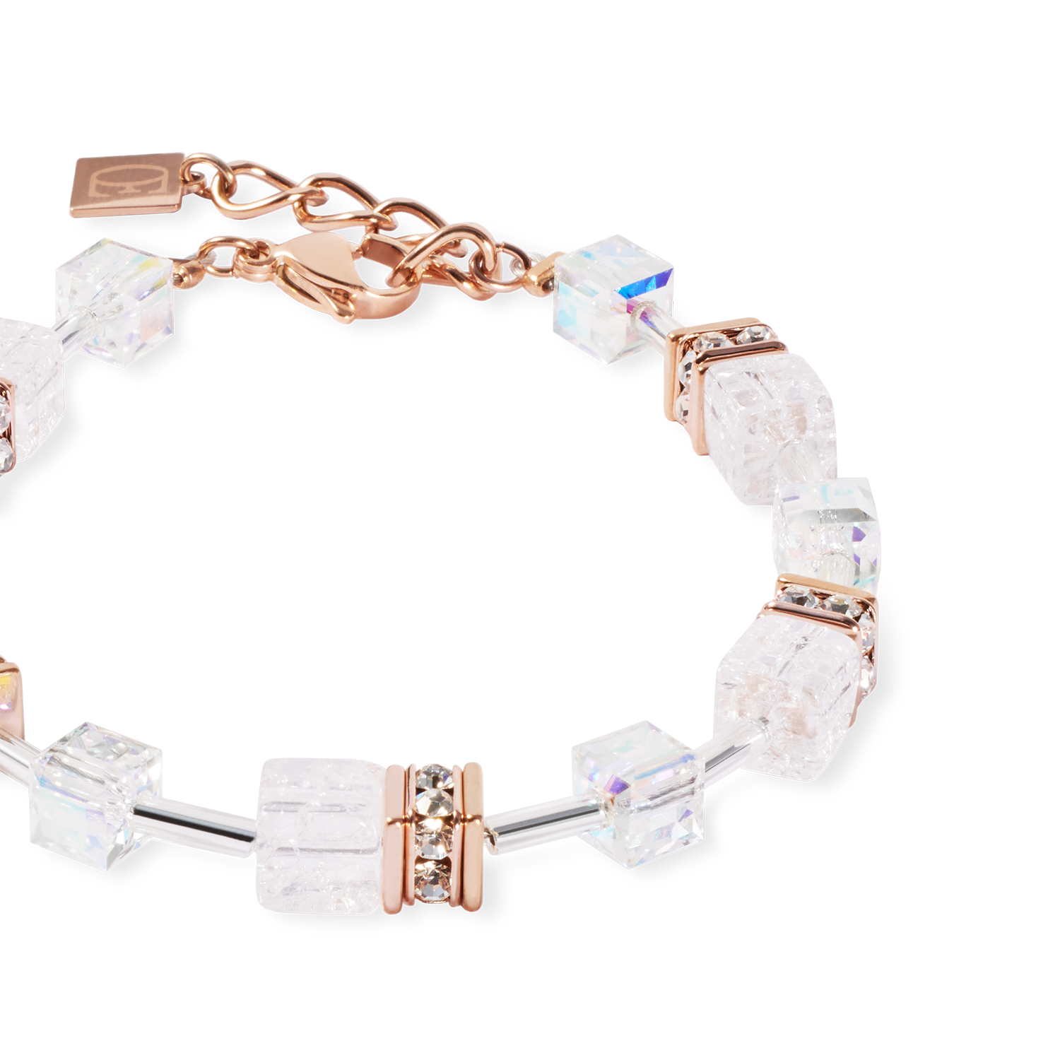 Bracelet GeoCUBE® Iconic Nature or-rose blanc