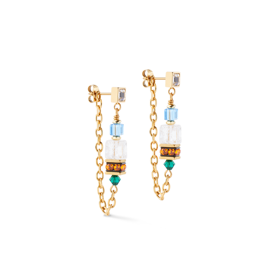 Boucles d'oreilles Sunray Cube Couture or-multicolore