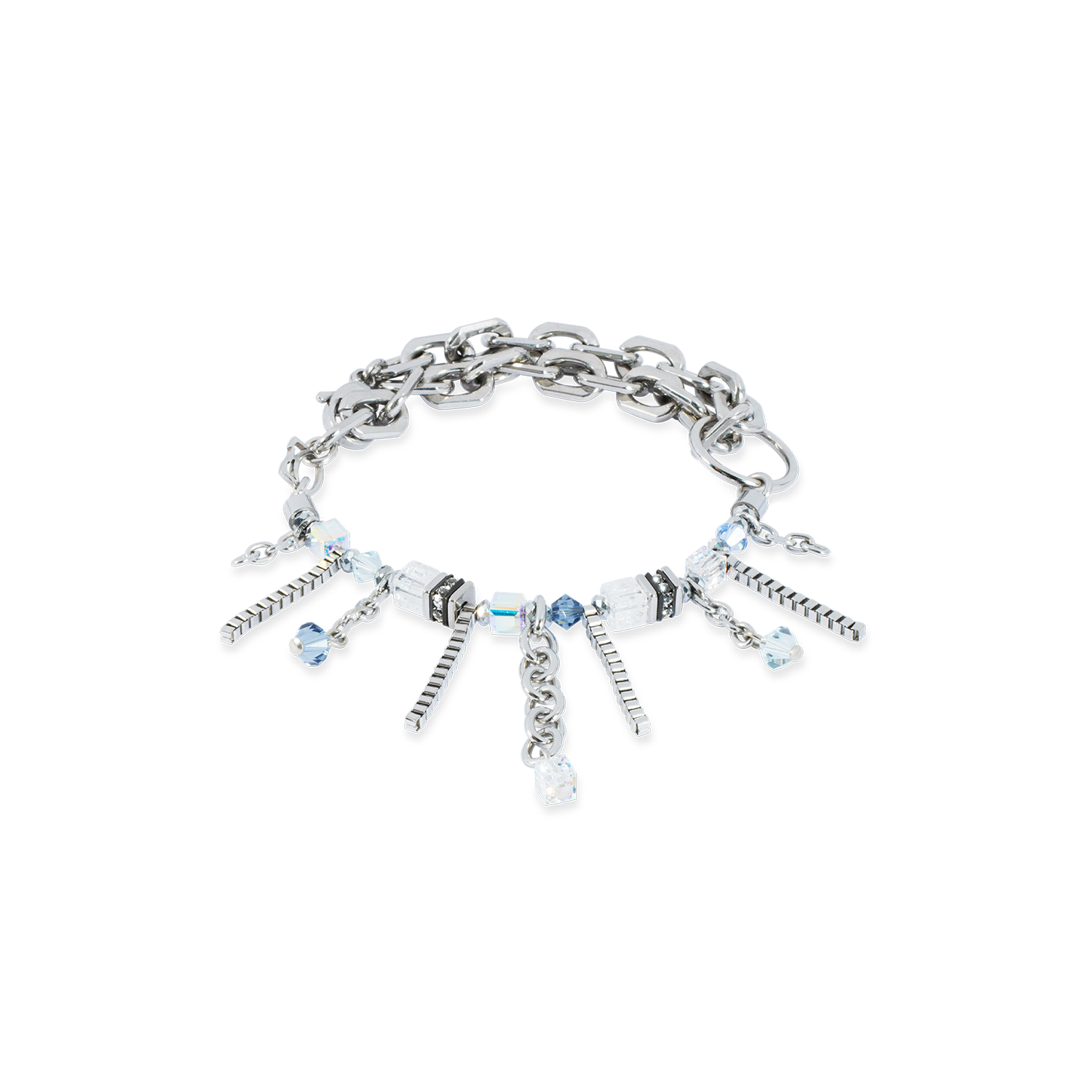 Bracelet Sunray Cube Bohème argent-blanc