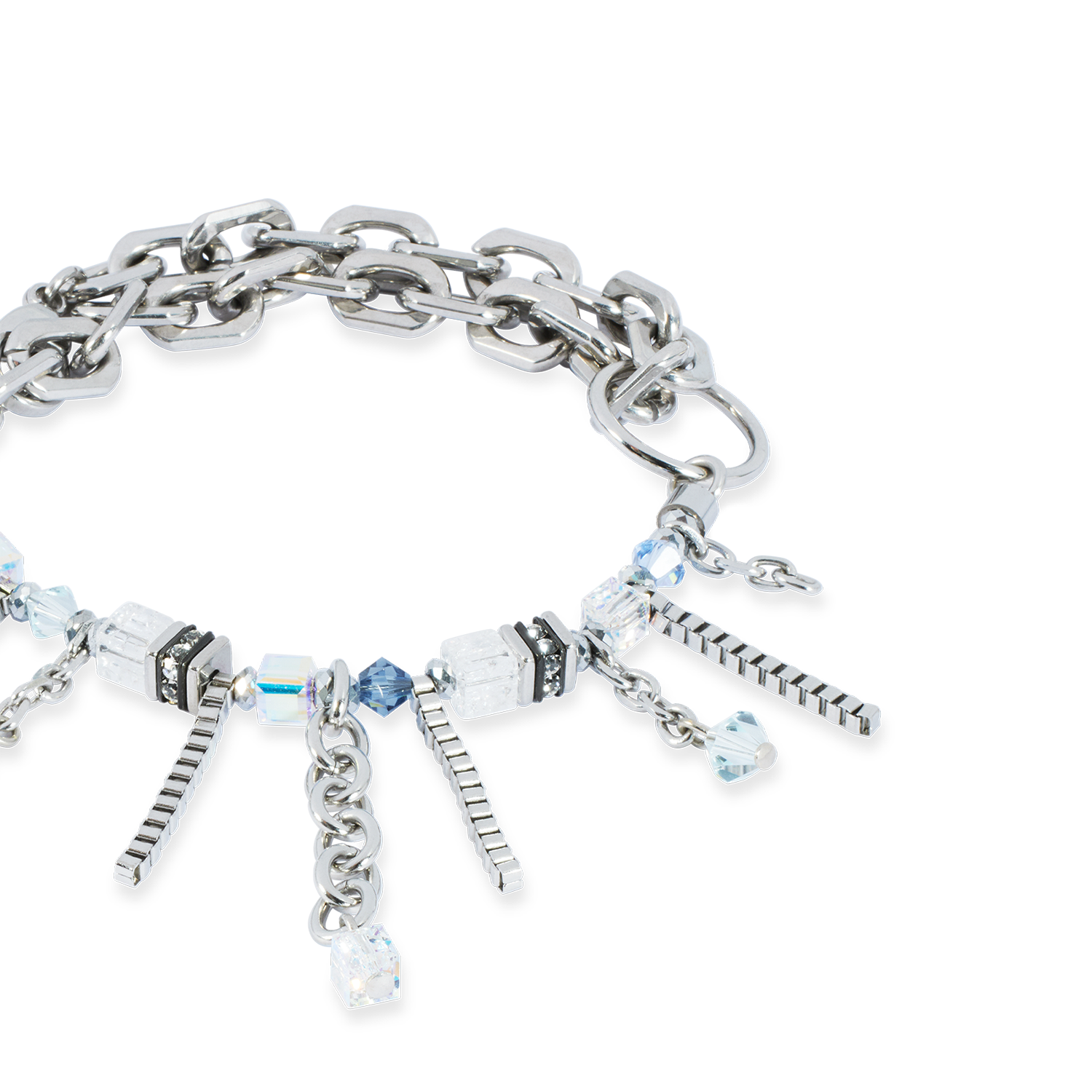 Bracelet Sunray Cube Bohème argent-blanc