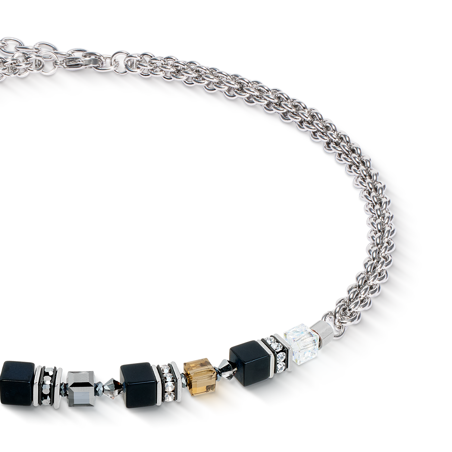 Collier GeoCUBE® Fusion hiver argent-noir