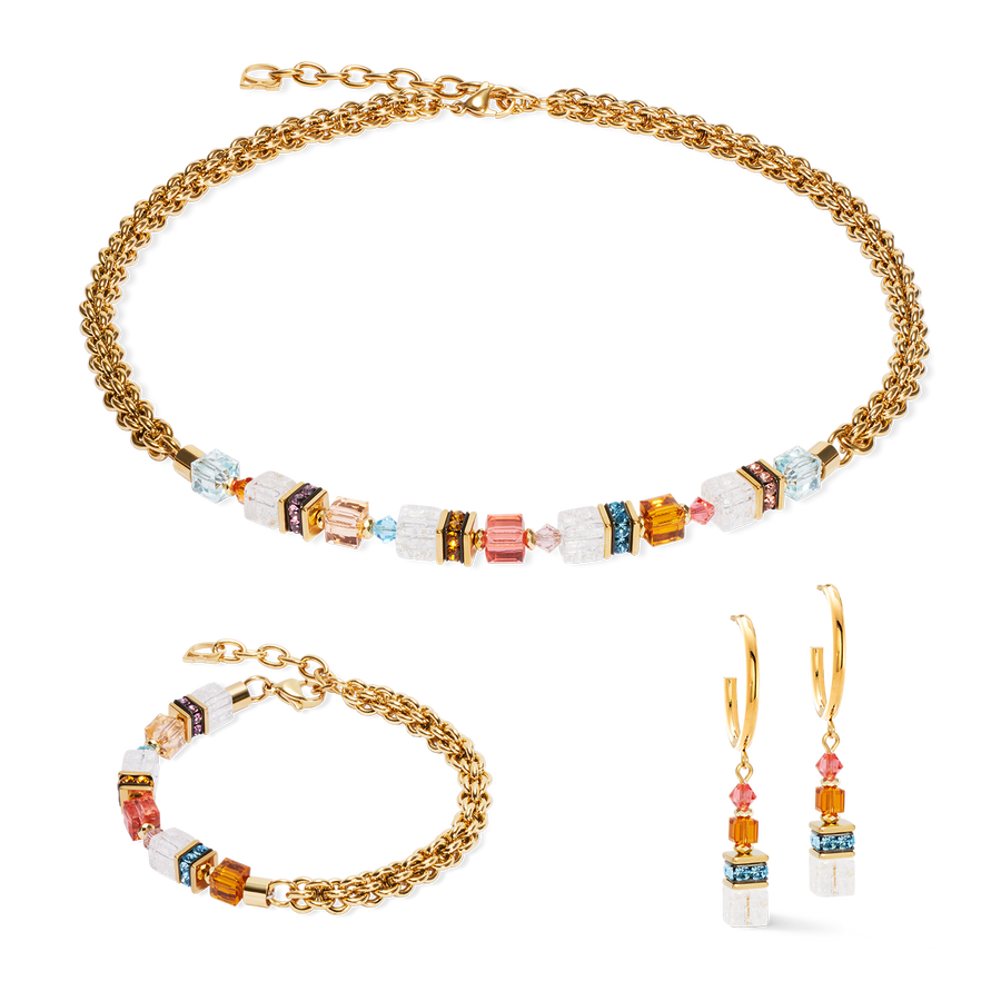 Collier GeoCUBE® Fusion Summer or-sunset