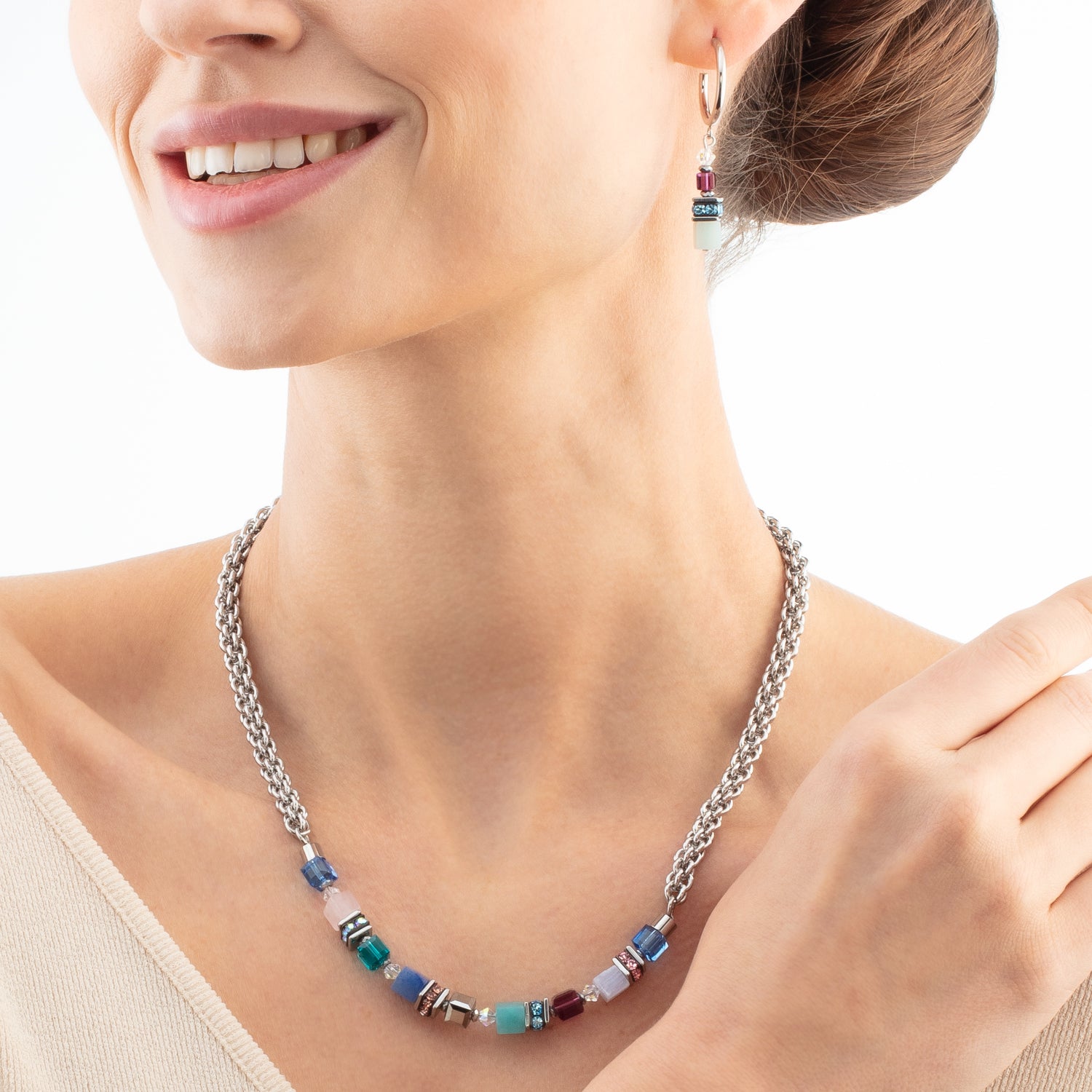 Collier GeoCUBE® Fusion Summer argent-couture