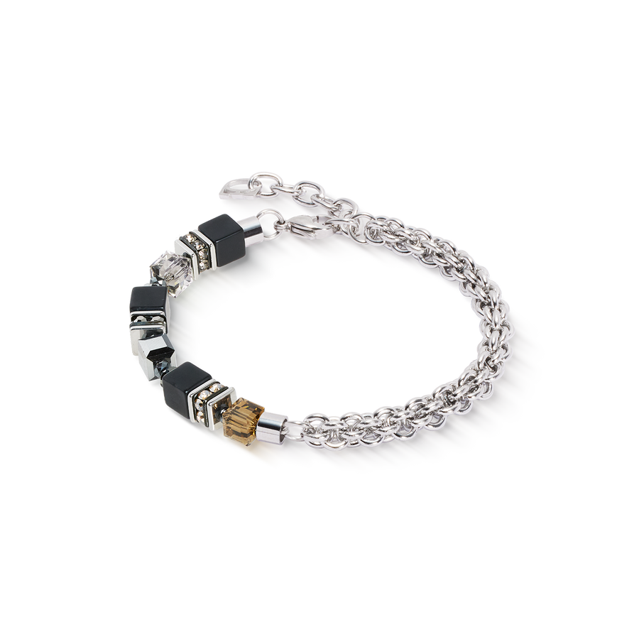 Bracelet GeoCUBE® Fusion hiver argent-noir