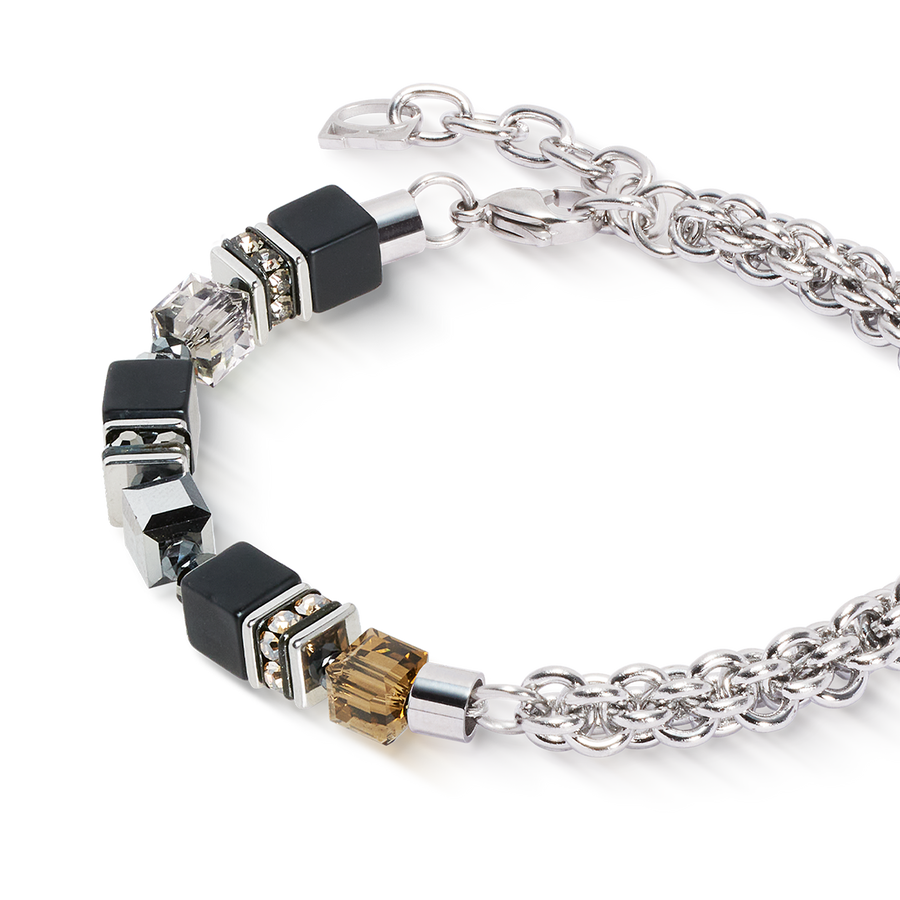 Bracelet GeoCUBE® Fusion hiver argent-noir