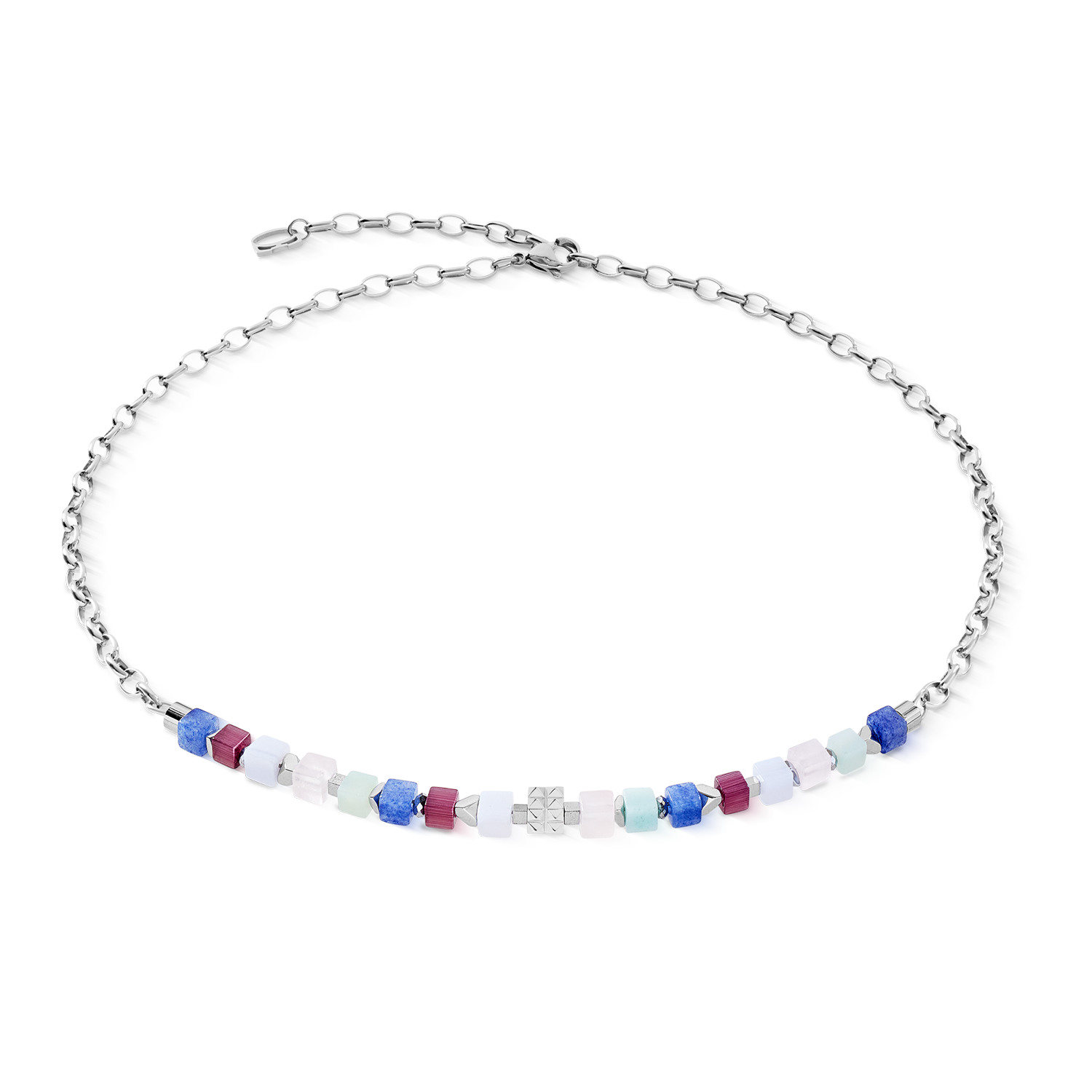 Collier Cube Mosaic Lumina argent