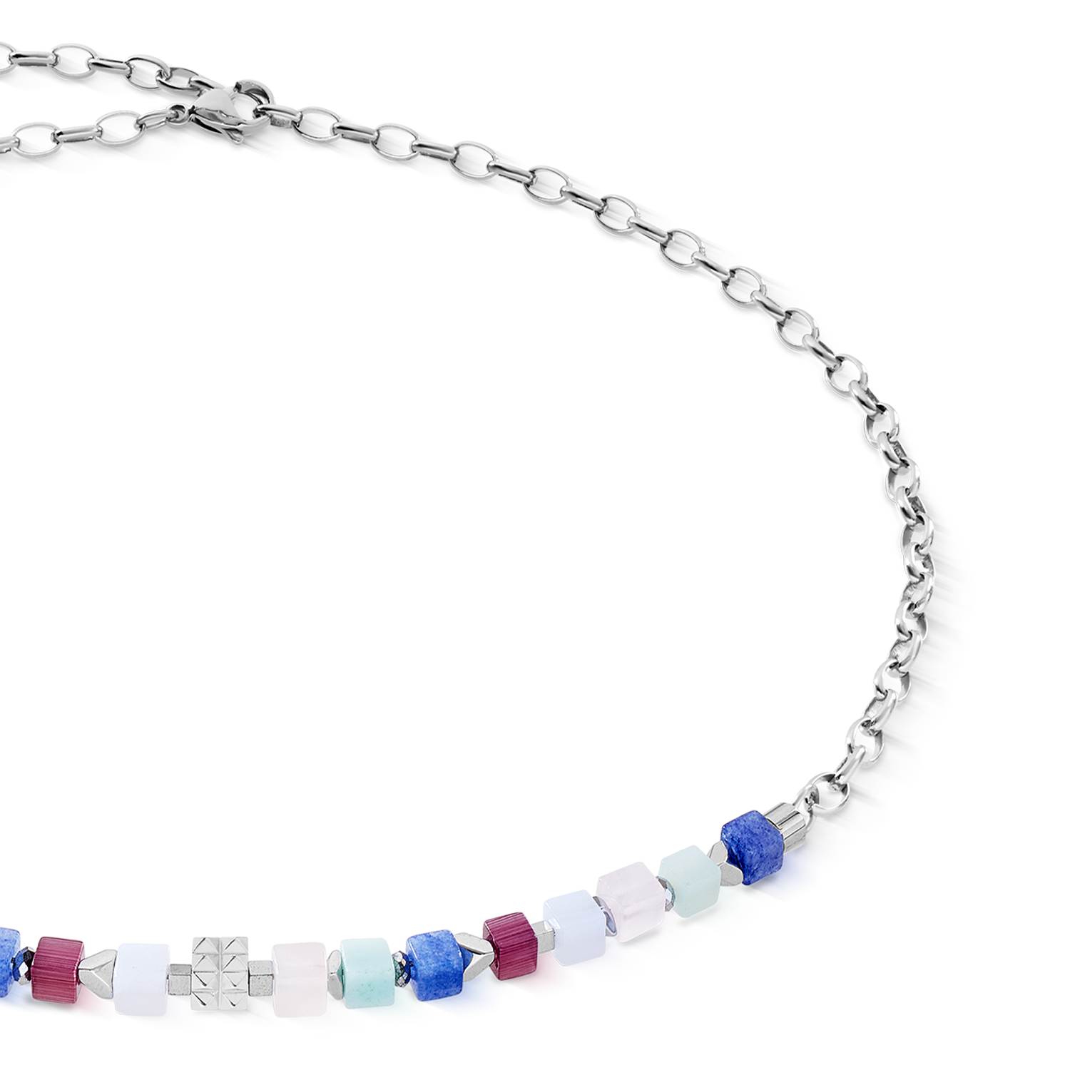 Collier Cube Mosaic Lumina argent