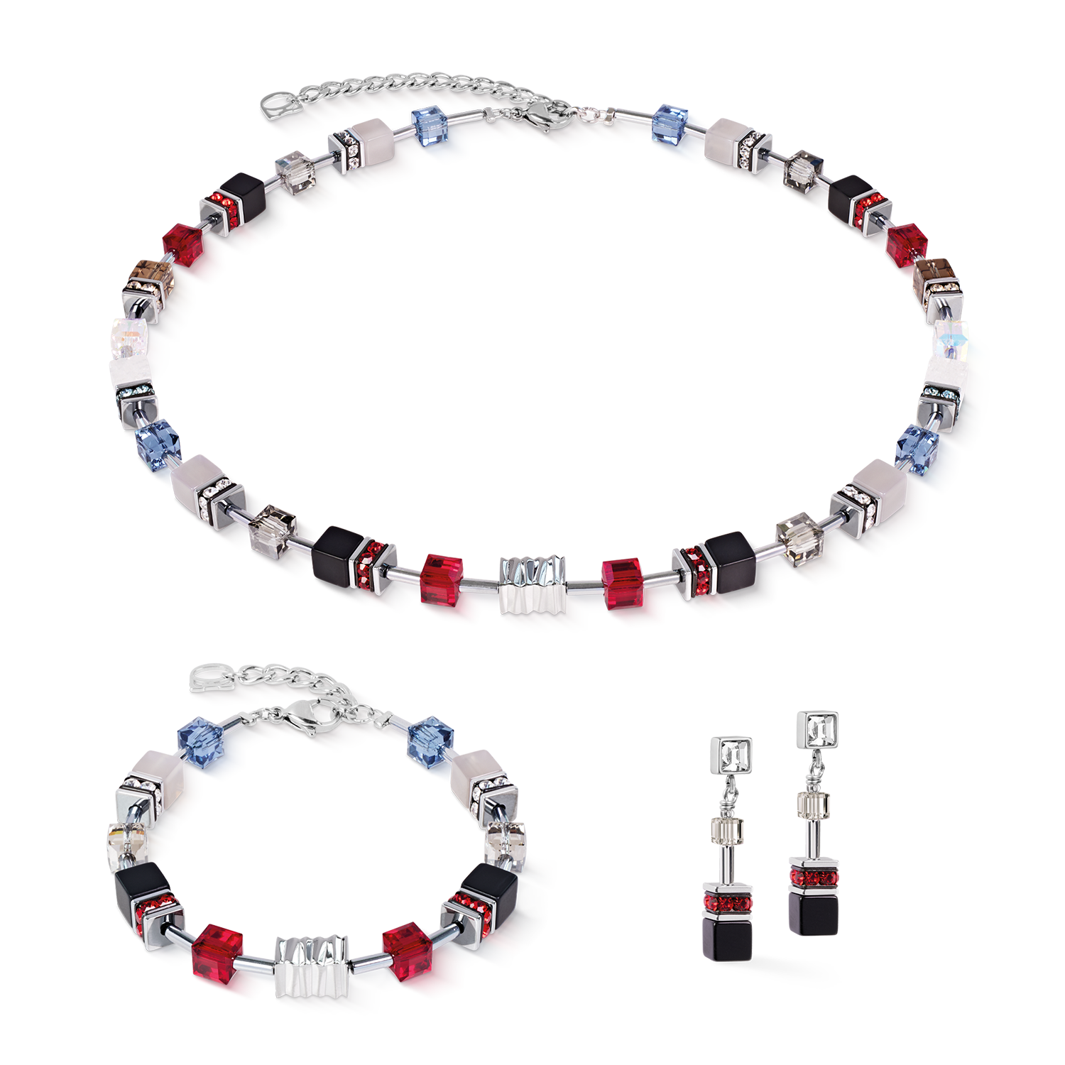 Collier GeoCUBE® Iconic Wave Urban argenté
