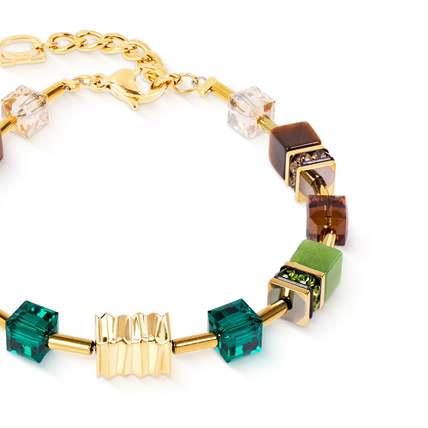 Bracelet GeoCUBE® Iconic Wave Forest doré