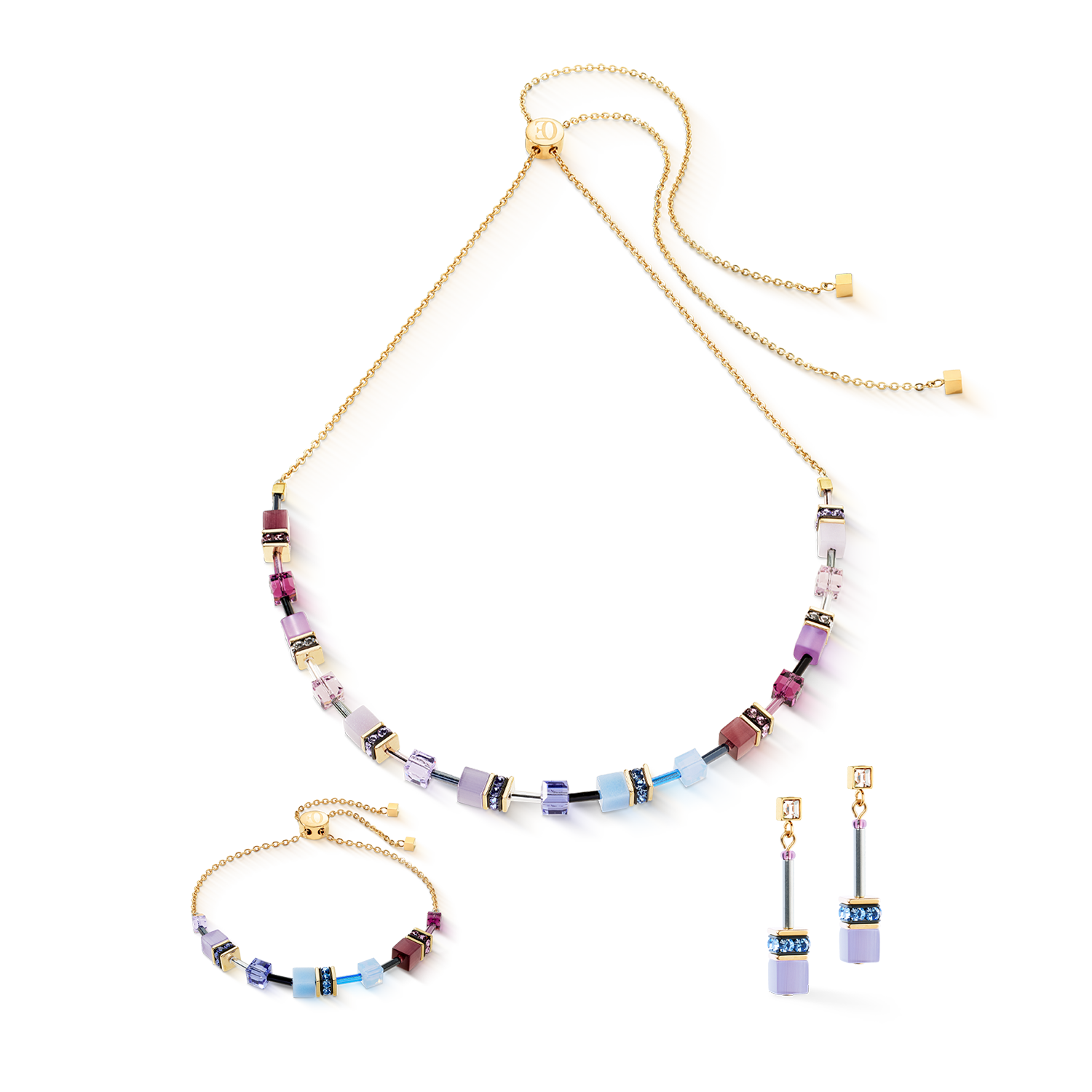 Collier GeoCUBE® Iconic Chain Mystic Orchid or