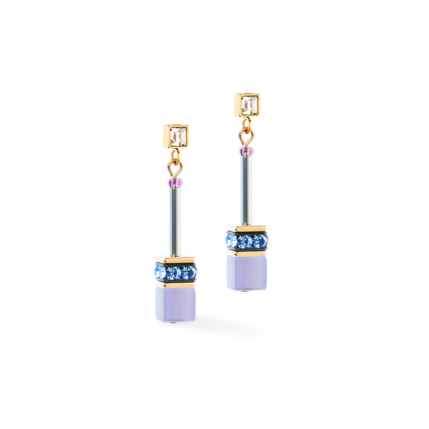 Boucles d'oreilles GeoCUBE® Iconic Chain Mystic Orchid or