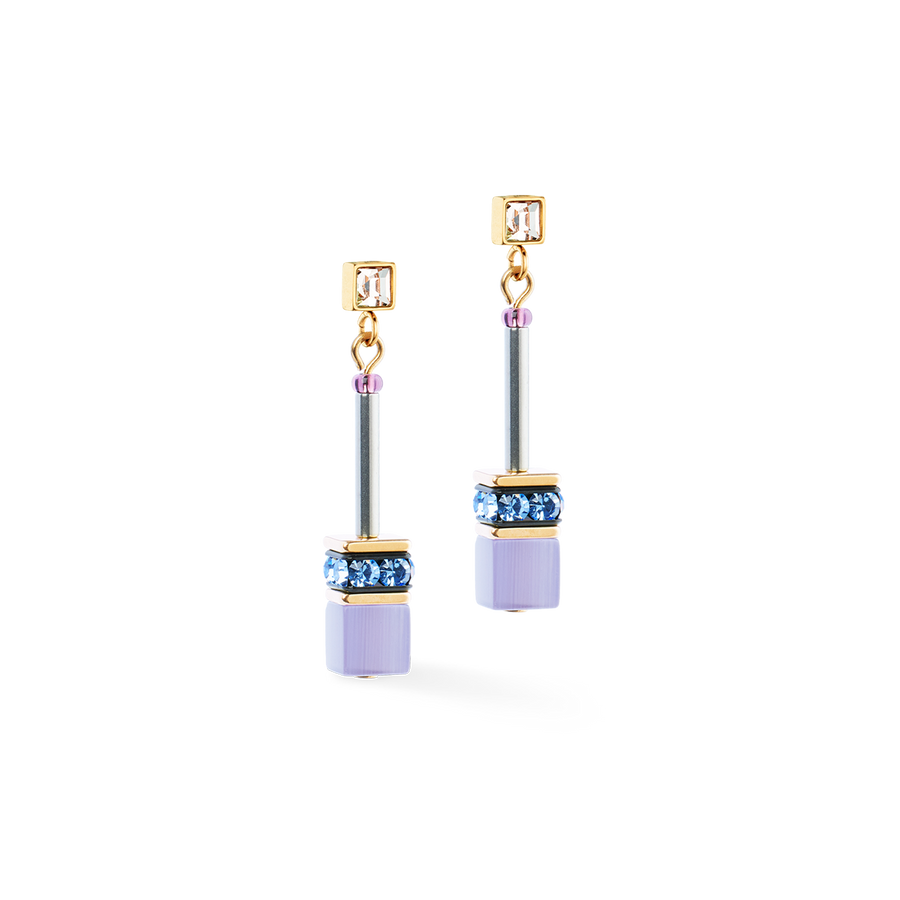 Boucles d'oreilles GeoCUBE® Iconic Chain Mystic Orchid or