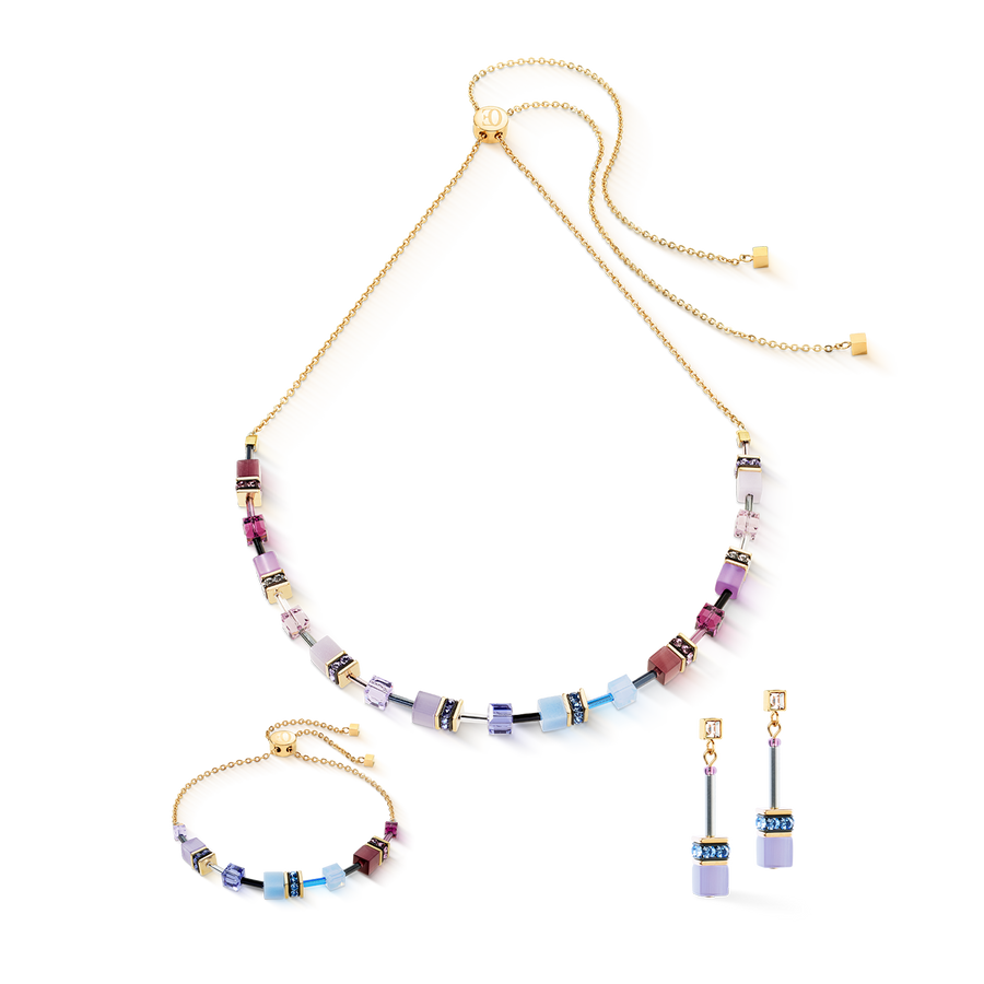 Boucles d'oreilles GeoCUBE® Iconic Chain Mystic Orchid or