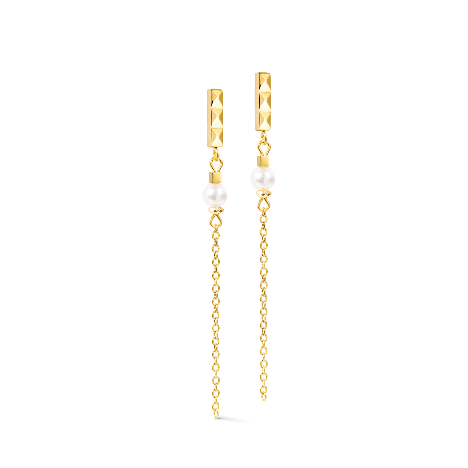 Boucles d'oreilles Slider Pearl Spike doré