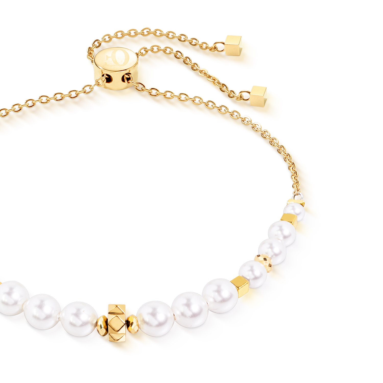Bracelet Slider Pearl Spike doré