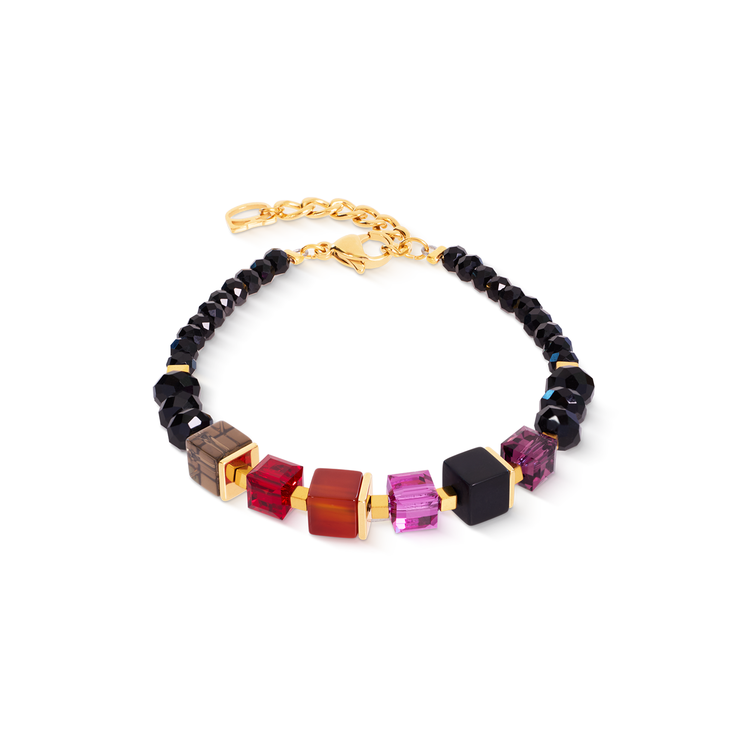 Bracelet Cube Mix Precious Berry doré