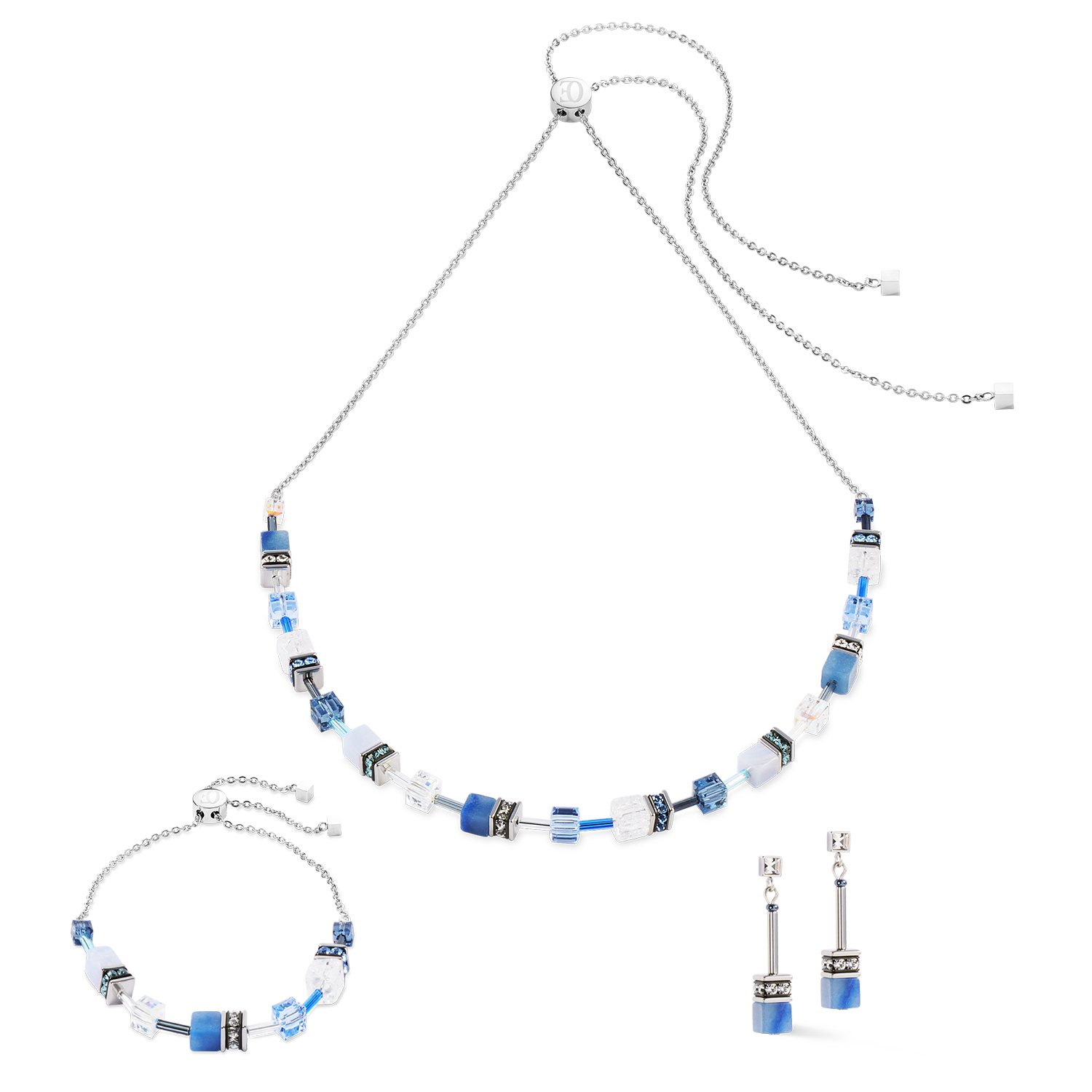 Collier GeoCUBE® Iconic Nature Chain bleu