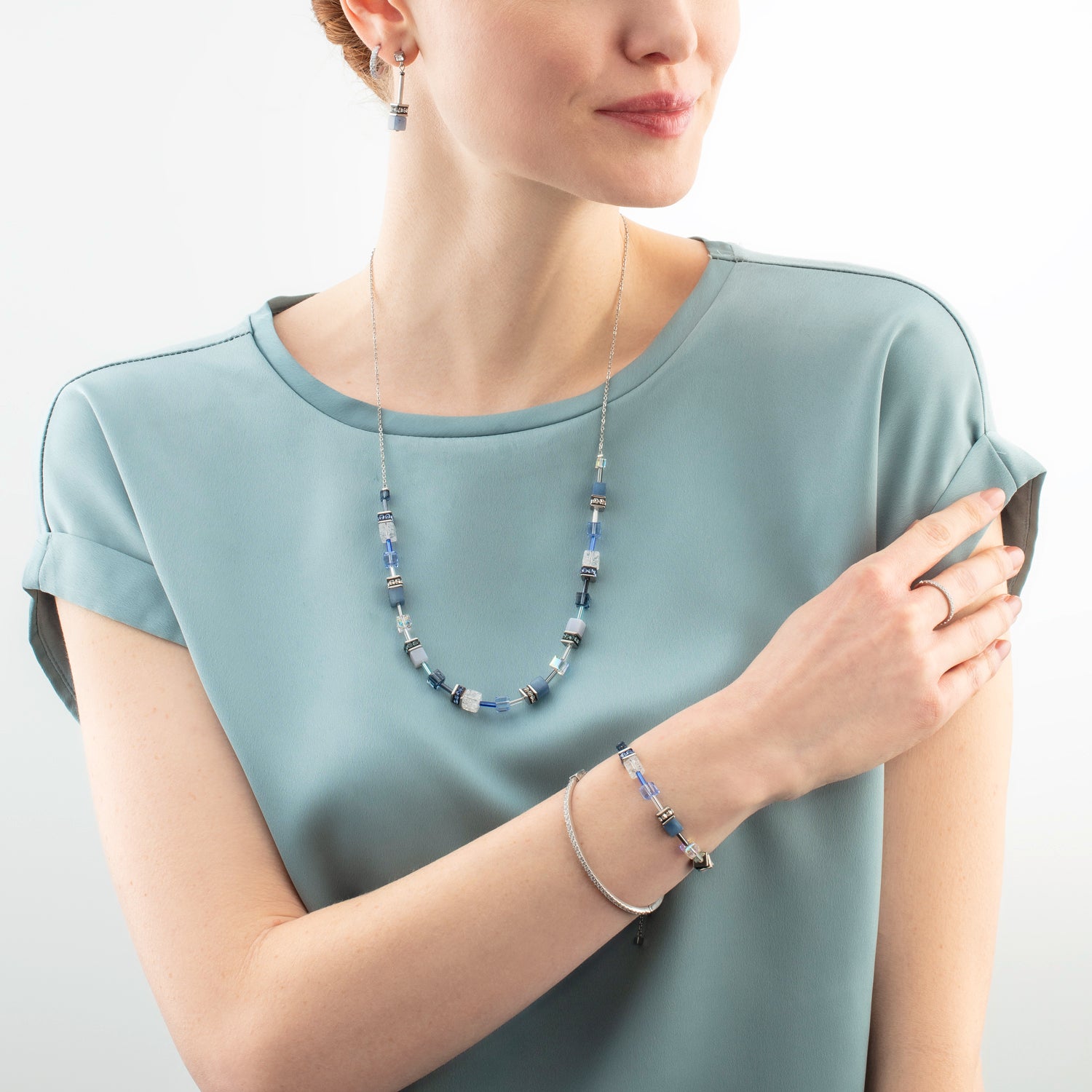 Collier GeoCUBE® Iconic Nature Chain bleu